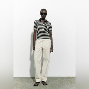 Zara Stripe Polo Short Sleeve Shirt